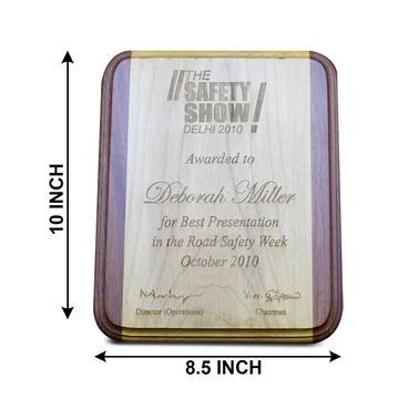 Customizable Dual Color Wooden Plague with Laser Engravable - (8.5 ×10) inch - 1